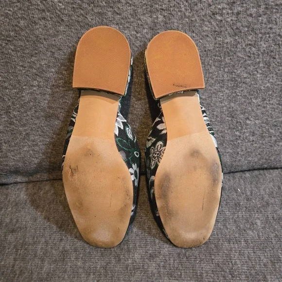 Steve Madden Women's Embroidered Floral Loafers Sz 8 Green Black - Picture 6 of 8